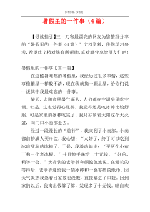 暑假里的一件事（4篇）