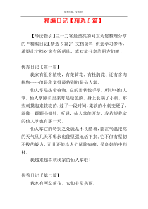精编日记【精选5篇】