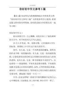 你好初中作文参考5篇