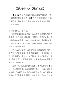 团队精神作文【最新4篇】