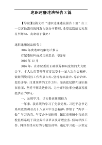 述职述廉述法报告3篇