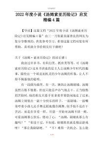 2022年度小说《汤姆索亚历险记》启发精编4篇