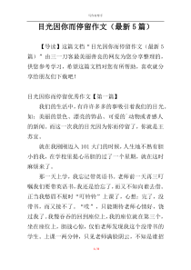 目光因你而停留作文（最新5篇）