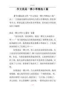 作文我是一棵小草精选5篇
