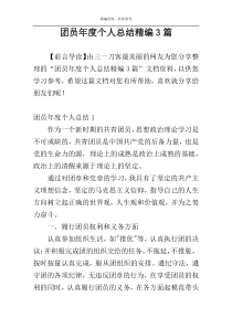团员年度个人总结精编3篇