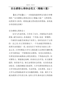 安全感想心得体会范文（精编5篇）