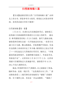 扫雪新闻稿5篇
