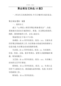 聚会策划【热选10篇】