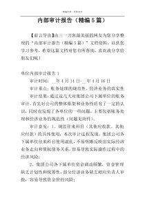 内部审计报告（精编5篇）