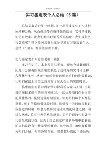 实习鉴定表个人总结（5篇）