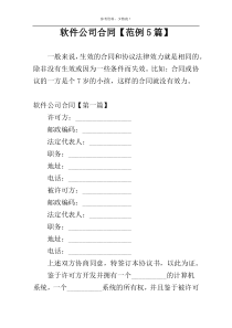 软件公司合同【范例5篇】