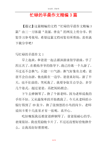 忙碌的早晨作文精编3篇