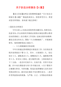 关于队伍分析报告【4篇】