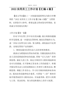 2022实用员工工作计划【汇编4篇】