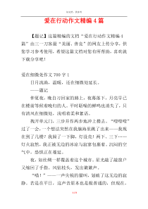 爱在行动作文精编4篇