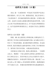 幼师见习总结（10篇）