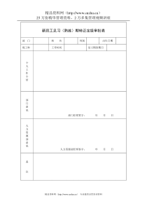 新员工见习（熟练）期转正定级审批表