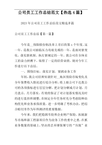 公司员工工作总结范文【热选4篇】