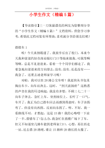 小学生作文（精编5篇）