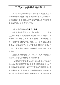 三下乡社会实践报告内容20
