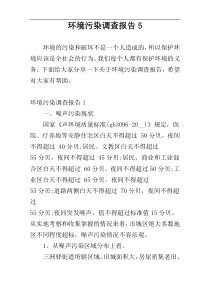 环境污染调查报告5
