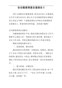 安全隐患排查自查报告5