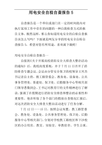 用电安全自检自查报告5