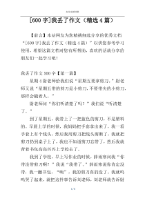 [600字]我丢了作文（精选4篇）