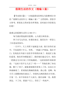 假期生活的作文（精编3篇）