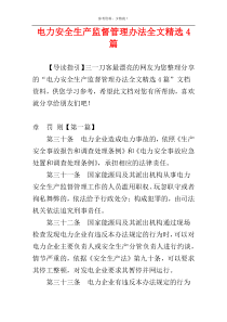 电力安全生产监督管理办法全文精选4篇