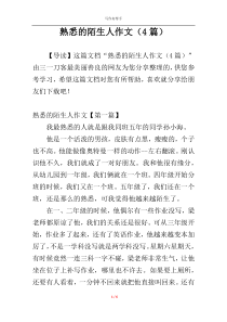 熟悉的陌生人作文（4篇）