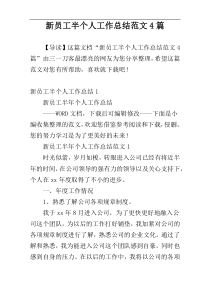 新员工半个人工作总结范文4篇