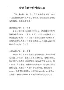 会计自我评价精选5篇