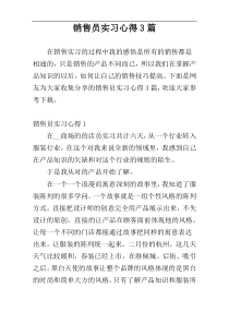 销售员实习心得3篇