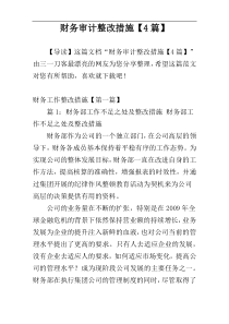 财务审计整改措施【4篇】