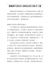 精编青马培训心得体会范文格式5篇