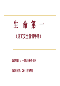 生命第一(员工安全意识手册培训)