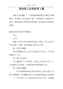 劳动用工合同实用3篇
