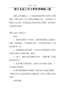 媒介总监工作主要职责精编3篇