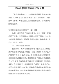 [3000字]实习总结优秀4篇