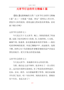 元宵节灯会的作文精编5篇