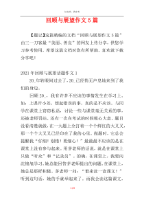 回顾与展望作文5篇
