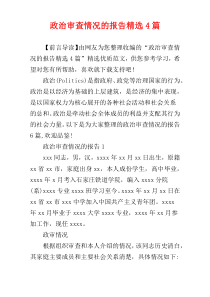 政治审查情况的报告精选4篇
