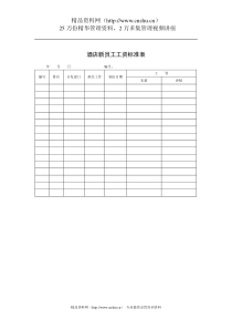 酒店新员工工资标准表