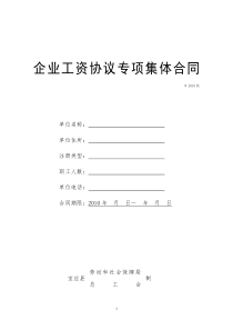 企业工资协议(专项集体合同)