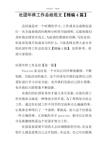 社团年终工作总结范文【精编4篇】