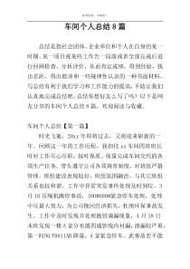 车间个人总结8篇