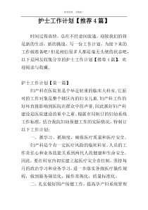 护士工作计划【推荐4篇】