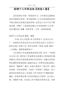 助理个人年终总结【热选5篇】