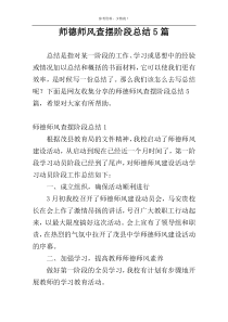 师德师风查摆阶段总结5篇